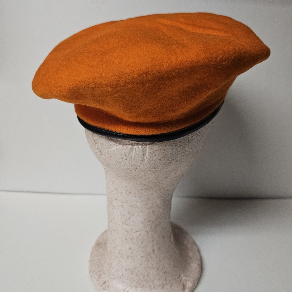 Bancroft Military Caps 100% Wool RARE Orange Beret S. 6 3/4 (Old Military Stock) - Picture 3 of 5